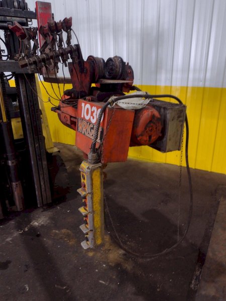 2000 LBS (1 TON) WRIGHT MODEL #W1 CABLE HOIST W/ POWERED TROLLEY: STOCK #18743