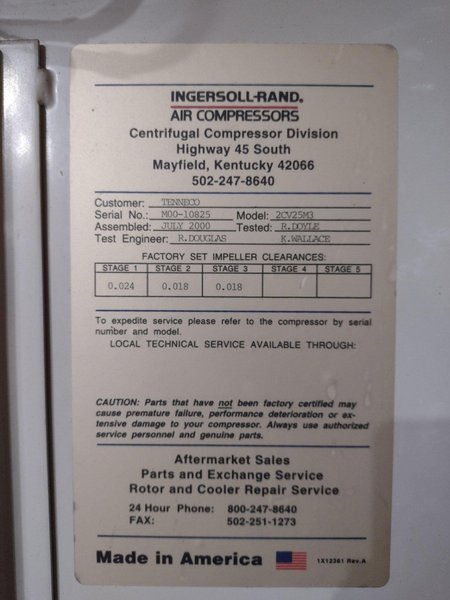 500 HP INGERSOLL RAND CENTAC CENTRIFUGAL AIR COMPRESSOR: YOBRO #24733