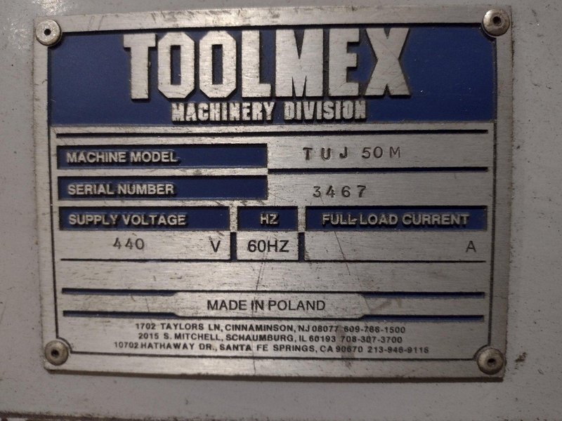25" x 60" TARNOW TOOLMEX MODEL #TUJ50M ENGINE LATHE 3.5" HOLE : YOBRO #25841