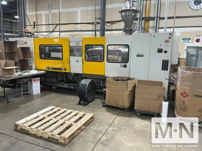 310 TON 40 OZ TOSHIBA MODEL ISGS310V10-19B INJECTION MOLDING MACHINE MFG 1999