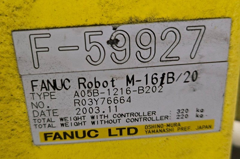 FANUC M-16IB/20 + R-J3IB ROBOT ARM AND CONTROL PANEL USED