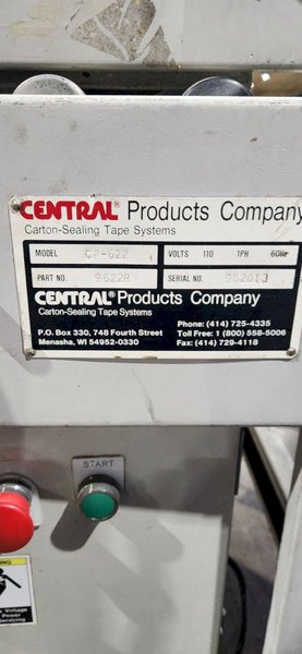 CENTRAL PRODUCTS CARTON SEALING TAPE SYSTEM CP-622 PN: 9622R 110V 1 PH USED
