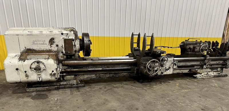 32" X 168" AMERICAN PACEMAKER HEAVY DUTY ENGINE LATHE, 3" HOLE: STOCK #20075