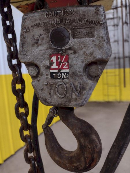 1-1/2 TON COFFING MODEL EC-2012.3 ELECTRIC CHAIN HOIST: STOCK 18706