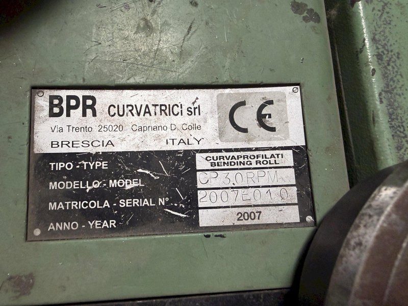 BPR CURVATRICI CP30RPM BENDING ROLL. STOCK # 0759826