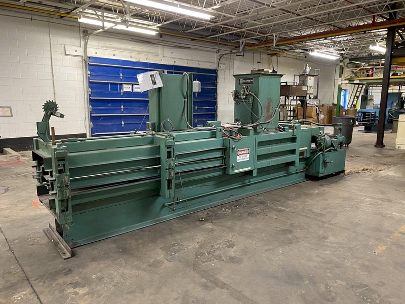 15&quot; X 15&quot; X 15 HP MAREN MODEL #111-297 HYDRAULIC HORIZONTAL AUTOMATIC CONTINUOUS BALER: STOCK #13505