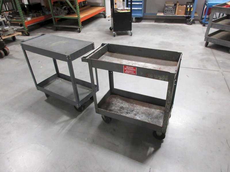 Rolling Metal 2 Shelf Shop Carts (2 pcs)- Auction Item