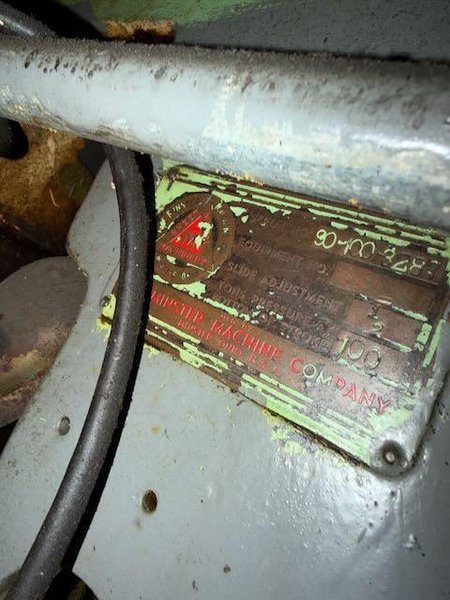 100 Ton Minster Model 90-100 Knuckle Joint Press