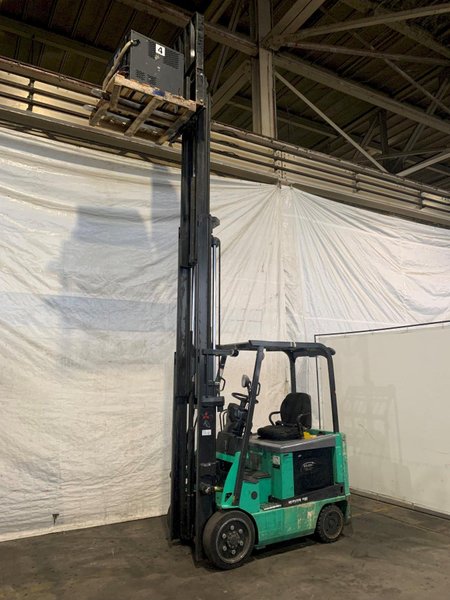 4,450 LB. MITSUBISHI MODEL FBC25N-AC ELECTRIC FORKLIFT. STOCK # 1162923.