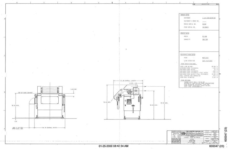 32&quot; X .125&quot; MINSTER MODEL #MEF5-32S SERVO FEED WITH COE MODEL BG-2 CONTROL: YOBRO #24235