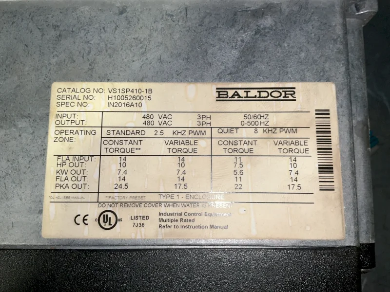 BALDOR H2 INVERTER   -  VS1P410-1B