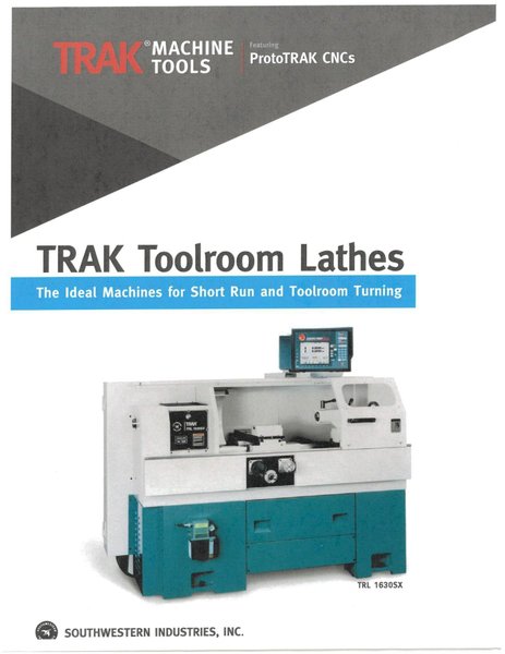 SWI TRAK TRL 1630SX CNC Flat Bed Lathe with Prototrak SLX, S/N 091 CH 62446.