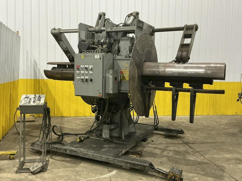 20,000 LB X 48" COLT CHD-DR2000 DOUBLE END UNCOILER WITH ROWE COIL CAR. STOCK # 0217826
