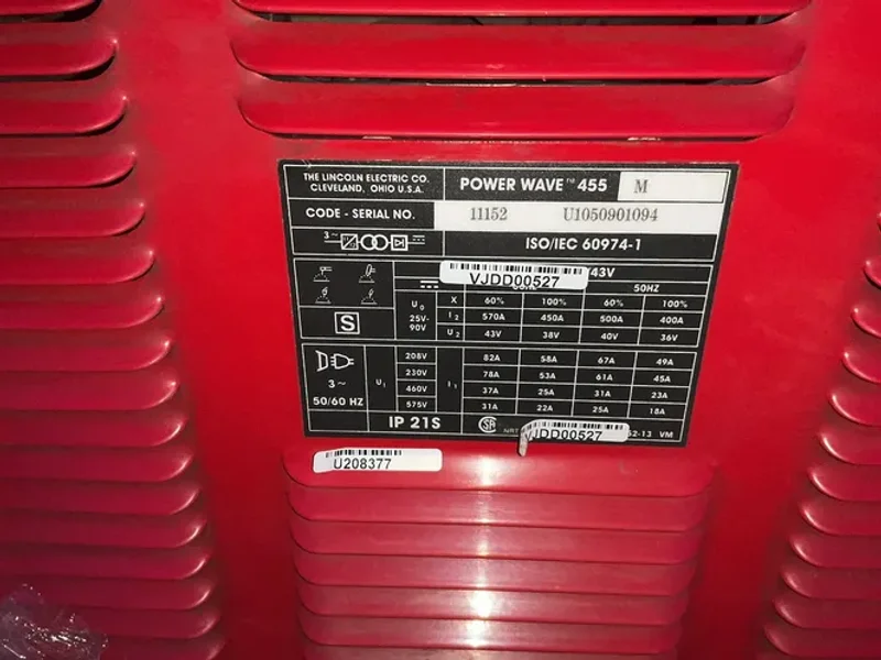 Lincoln Electric  455 Watts  Welder - Powerwave455m