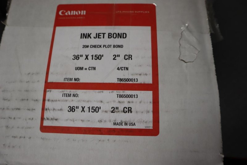 36" Plotter Paper Rolls (4) and Ink Jet Bond Roll (1)- Auction Item