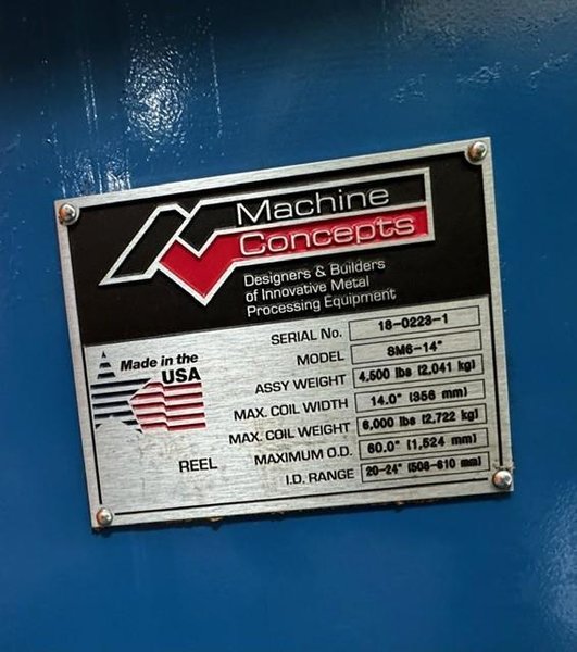 6,000# X 14" MACHINE CONCEPTS UNCOILER STOCK#3650