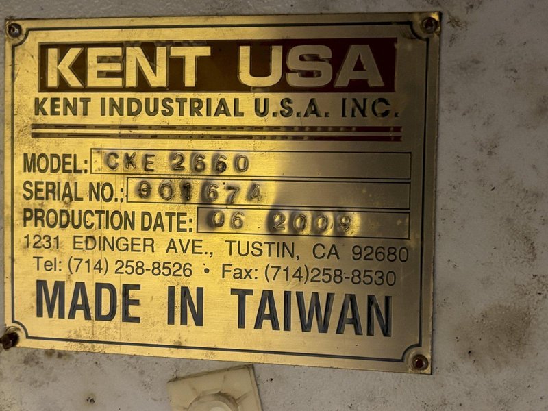 26" X 60" KENT MODEL #CKE2660 CNC LATHE W/ TURRET, NEW 2009, ANILAM 4200T CONTROL: STOCK #23751