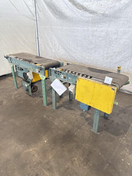 18" WIDE X 48"/60" LONG HYTROL POWERED BELT CONVEYORS. STOCK # 0640023.