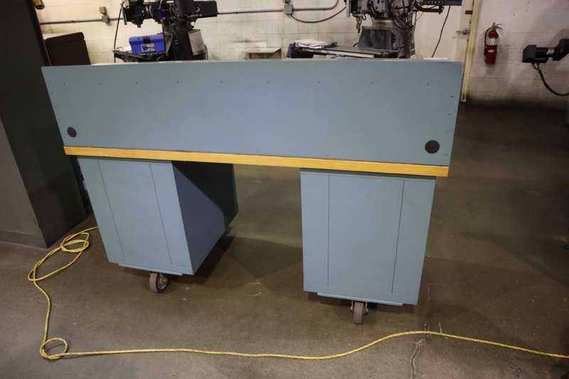 Lista Cabinet Base Work Bench, Maple Top, Portable on Caster, (10) Drawer, Upper Shelf - With Cutting Tool Contents- Auction Item