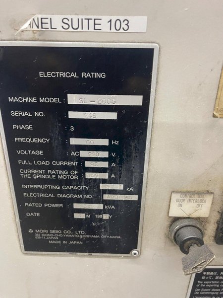 1998 MORI SEIKI SL-200S/500 CNC LATHE *needs work, call for details*