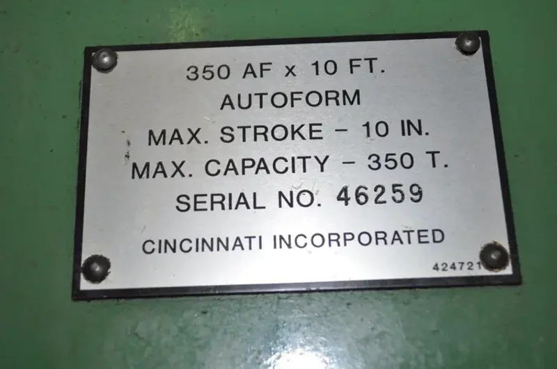 CINCINNATI 350 TON HYDRAULIC PRESS BRAKE, STOCK# 14118J