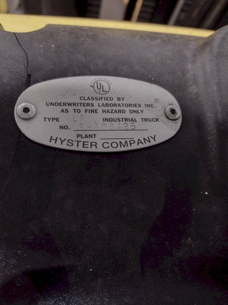 6000 LBS HYSTER MODEL #S60FT FORTIS LP-GAS FORKLIFT: STOCK #18833