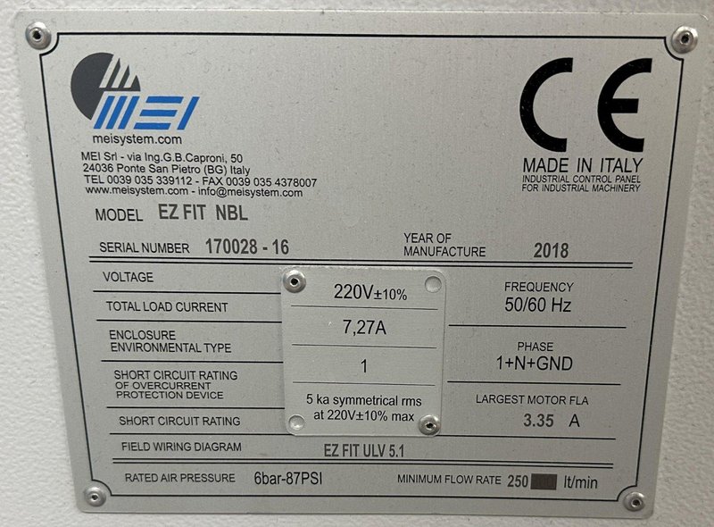 MEI Systems EZ FIT NBL 2018 (Lens Edging Machine EZ-Fit NoBlock)