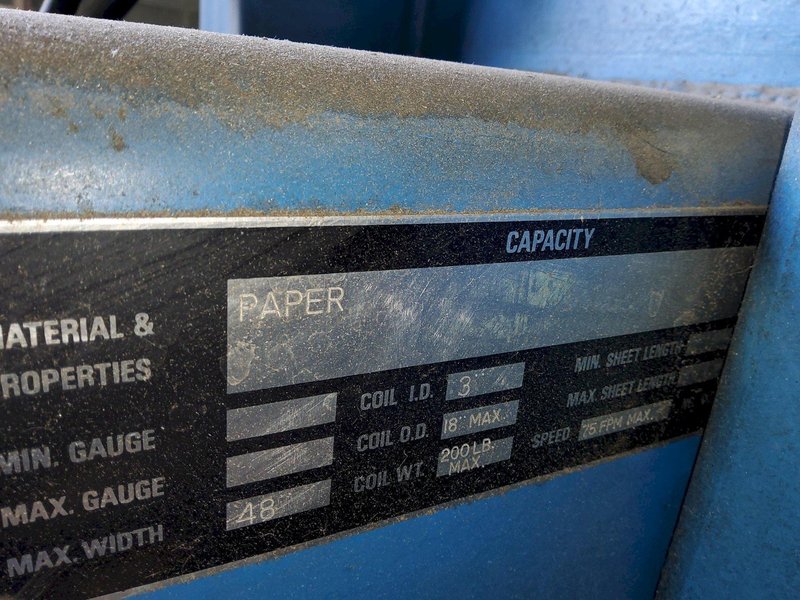 48" x 20,000 LBS X .080" HERR VOSS CUT-TO-LENGTH LINE W/ PRECISION LEVELER: STOCK #22693