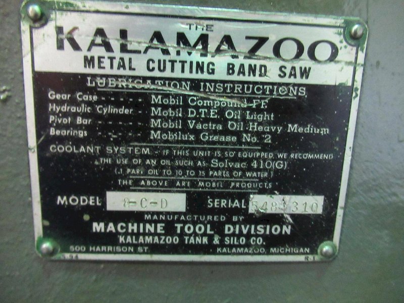 Kalamazoo 8-C-D Horizontal Band Saw, Portable- Auction Item