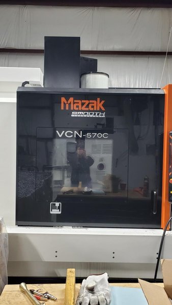 Mazak VCN 570C VMC, 2023 – Dual Probing Kit, Chip Conveyor, Thru Spindle Coolant, Mist Collector