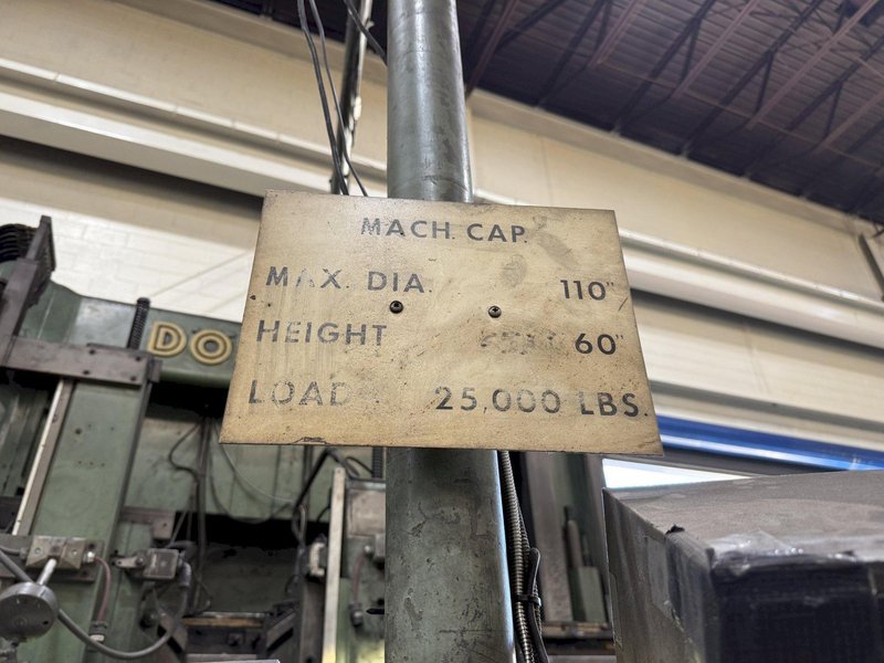 110&quot; DORRIES 3-HEAD VERTICAL TURRET LATHE VTL, 60&quot; PART HEIGHT: YOBRO #23904