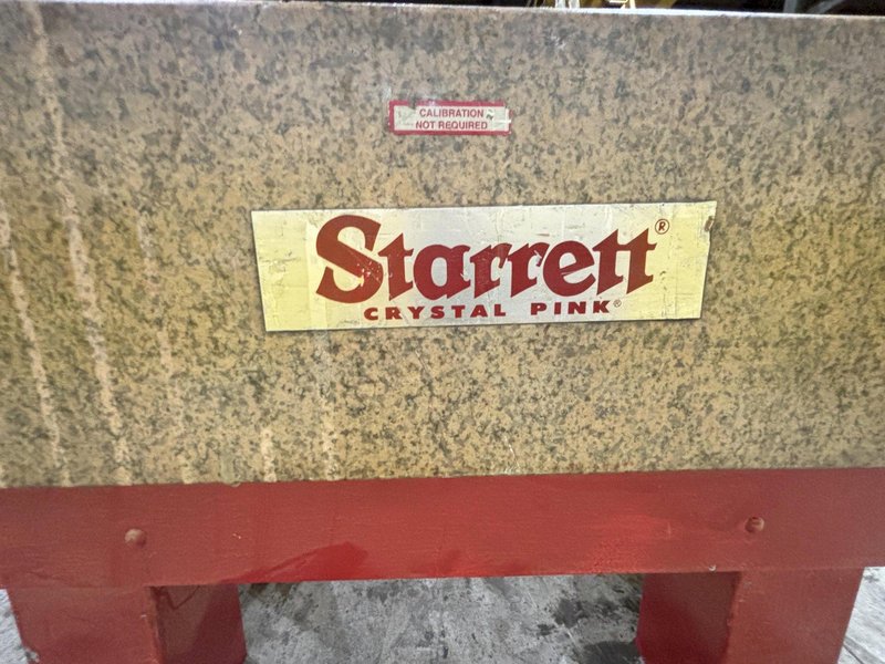 72&quot; X 36&quot; X 8&quot; STARRETT GRADE B GRANITE SURFACE INSPECTION PLATE: STOCK #22037
