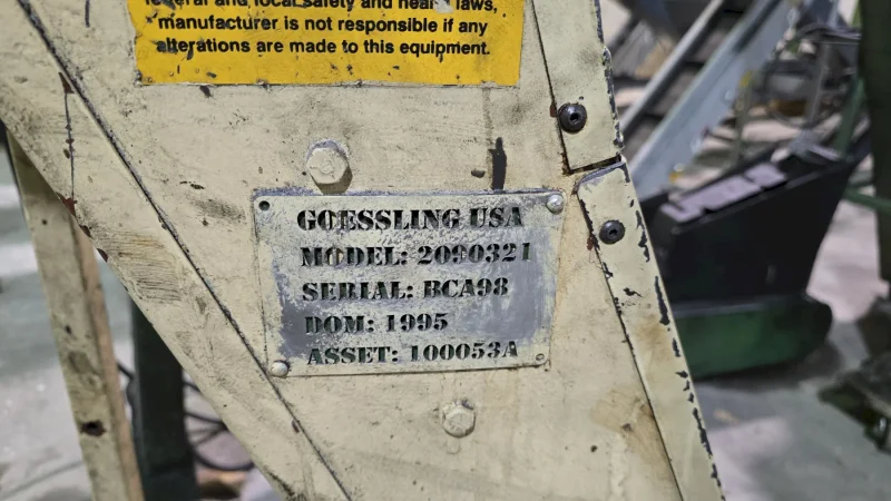 52" Exit Goessling Parts Conveyor