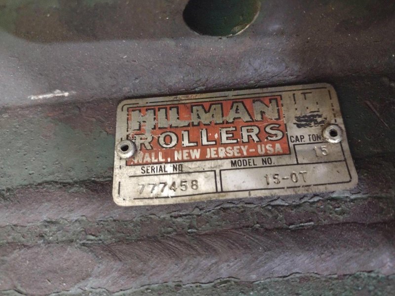 (4) 15 TON HILLMAN ROLLER TYPE MODEL #15-0T NARROW MACHINE SKATES: STOCK #23002