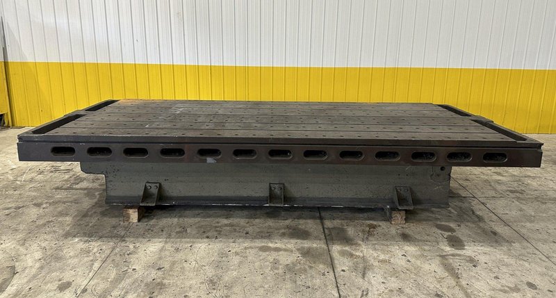 6&#039; X 14&#039;6&quot; HEAVY DUTY T-SLOTTED LAYOUT TABLE ON RAISED BASE: STOCK #21788