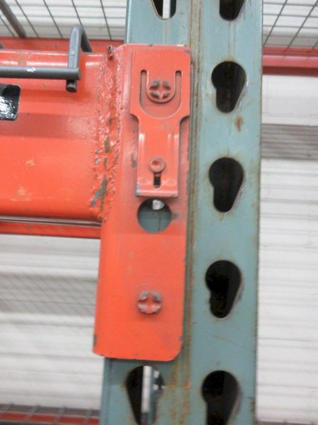 Tear Drop Style Pallet Racking, (4) Uprights 14'x42" (12) 8' Shelves, Wire Decking, *No Contents*- Auction Item