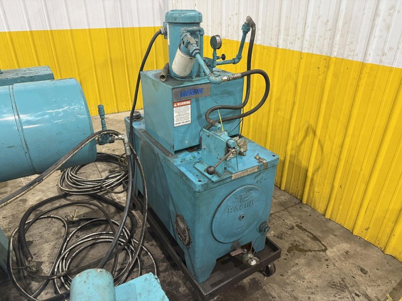 500 TON DRILL QUIP HORIZONTAL HYDRAULIC WHEEL PRESS WITH VICKERS HYDRAULIC UNIT: STOCK #23422