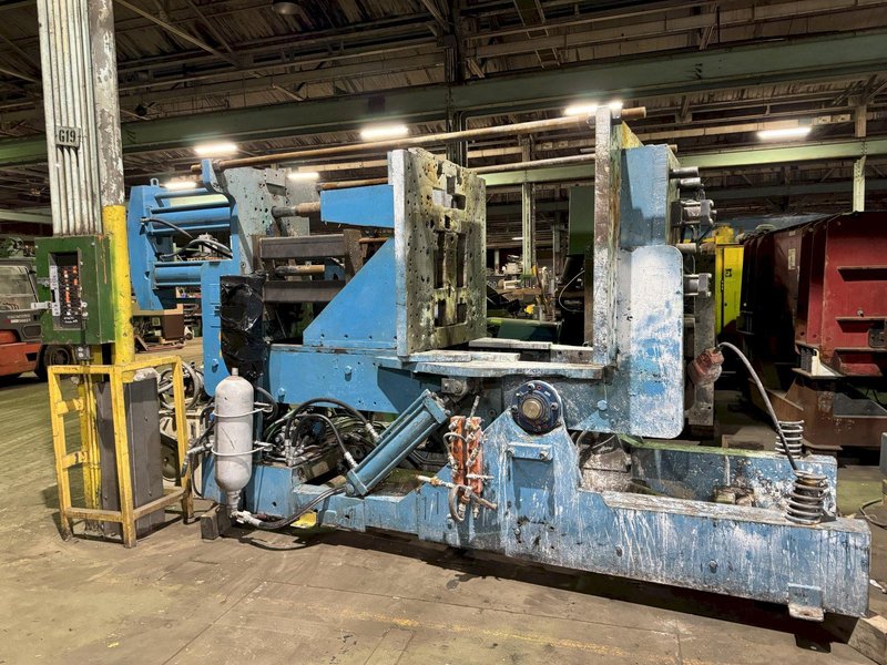 hall model hm6 molding machine s/n 1096 with hydraulics and controls with plc, 48&quot; x 48&quot; front platen, 45x48 rear platen