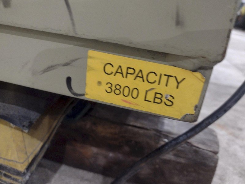 3800 LBS X 60" X 42" SOUTHWORTH MODEL #LS4-36 HYDRAULIC SCISSOR LIFT TABLE WITH ROLLER TOP, 110 VOLT: STOCK #20884