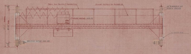 7.5 TON x 47' ACECO SINGLE GIRDER BRIDGE CRANE: STOCK # 18257