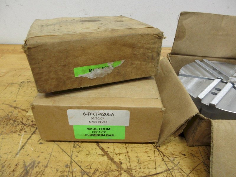 6" 3-Jaw Chuck Serrated Aluminum Pie Jaw Sets, (4 sets) New Unused, 6-RKT-4205A- Auction Item