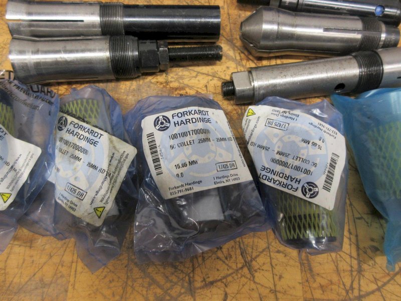 Hardinge 5C Collets New and Used, Assorted Sizes with Various Collet Back Stops- Auction Item