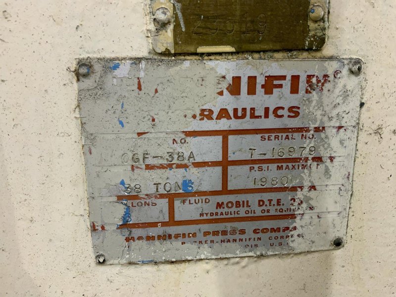38-TON HANNIFIN HYDRAULIC C FRAME PRESS: STOCK #81208