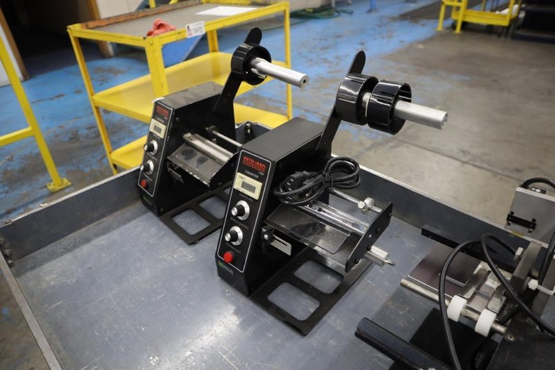 Auto Label Dispensers and 3 Shelf Rolling Metal Shop Cart- Auction Item