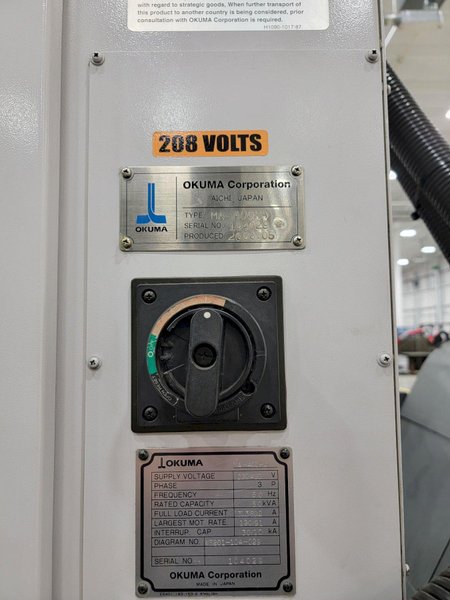 OKUMA "Space Center" Model MA-400HA CNC Horizontal Machining Center, New 2003.
