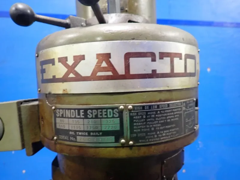 EXACTO 42"X 9" TABLE VERTICAL TURRET MILL  -  942 B