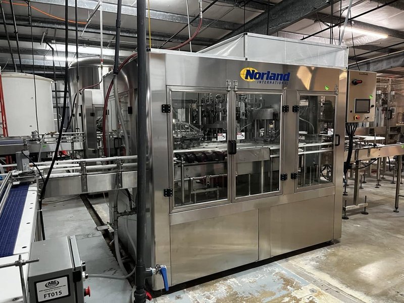 Norland International Complete line with (2) GlassPak66 Monoblock Systems (16oz and 25 Oz)  for Glass or Aluminum with Fluid Solutions 3 Head ROPP Capper, 2020: