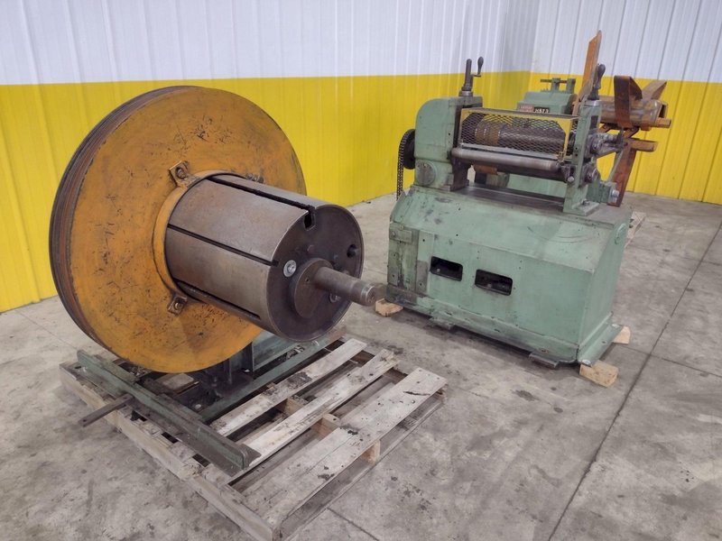 18&quot; WIDE X 2,500 LBS YODER MODEL #M2 PULL THROUGH SLITTING LINE, INCLUDES UNCOILER, SLITTER &amp; RECOILER: STOCK #22471