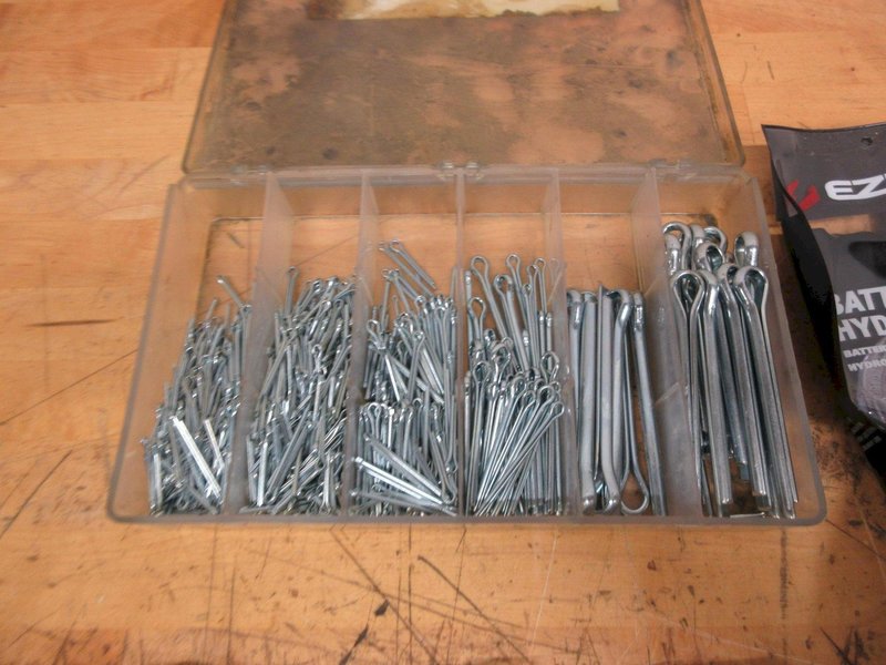 Assorted Hardware Sets, Cotter Pins, Brake Fittings, Lynch Pins, Battery Hydrometer, On/Off Switches- Auction Item