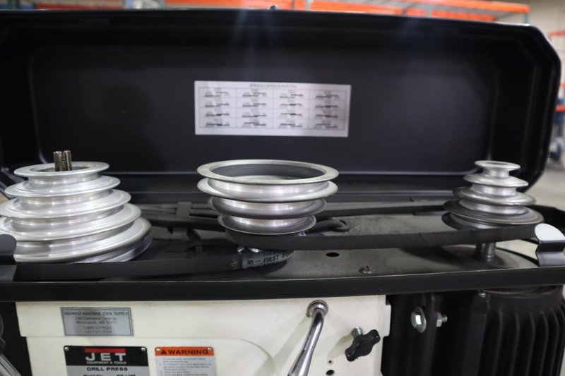 Jet 16" Drill Press, Floor Model, On Portable Base, w Procunier 2 Tap Head- Auction Item